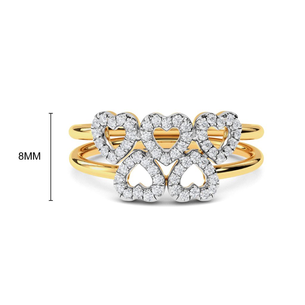 Two Layered Heart Ring
