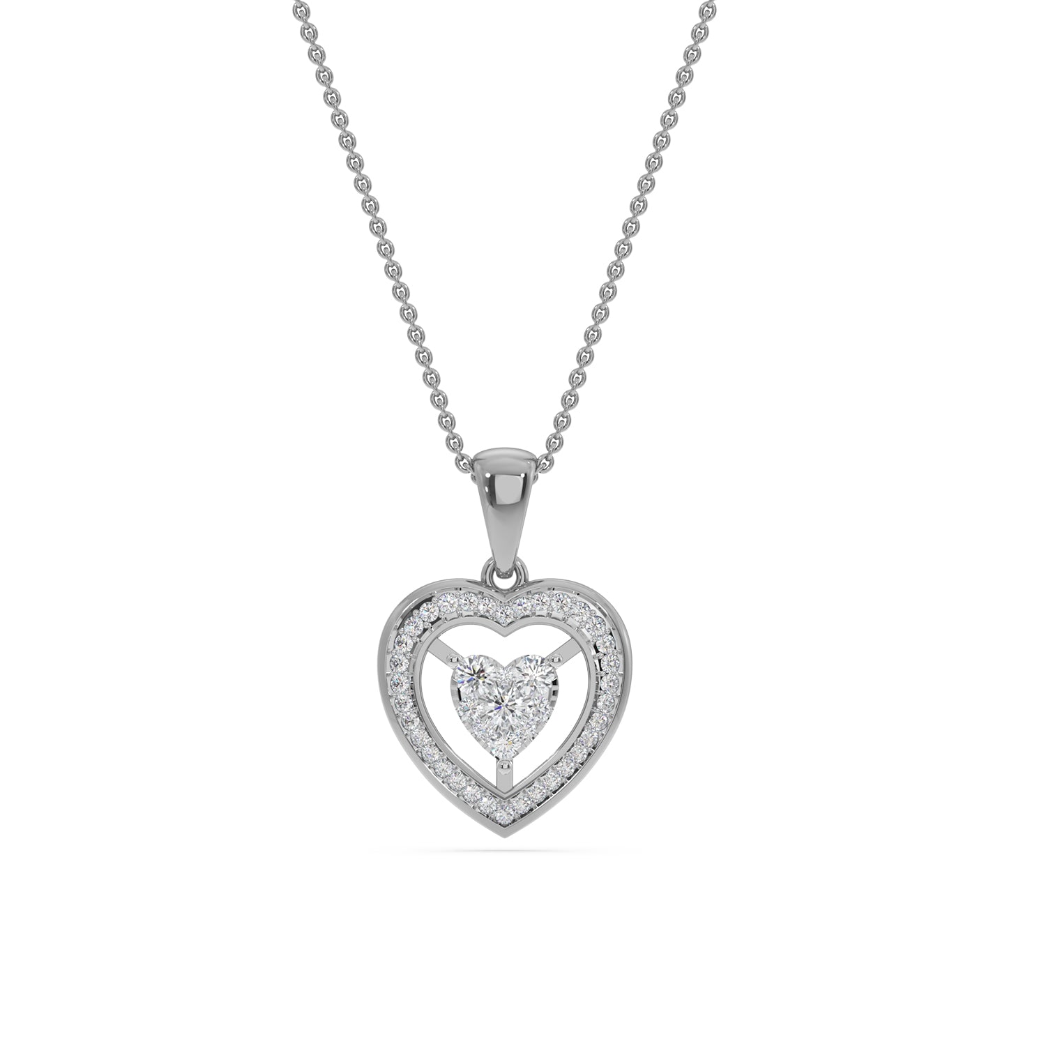 Solitaire Heart Pendant