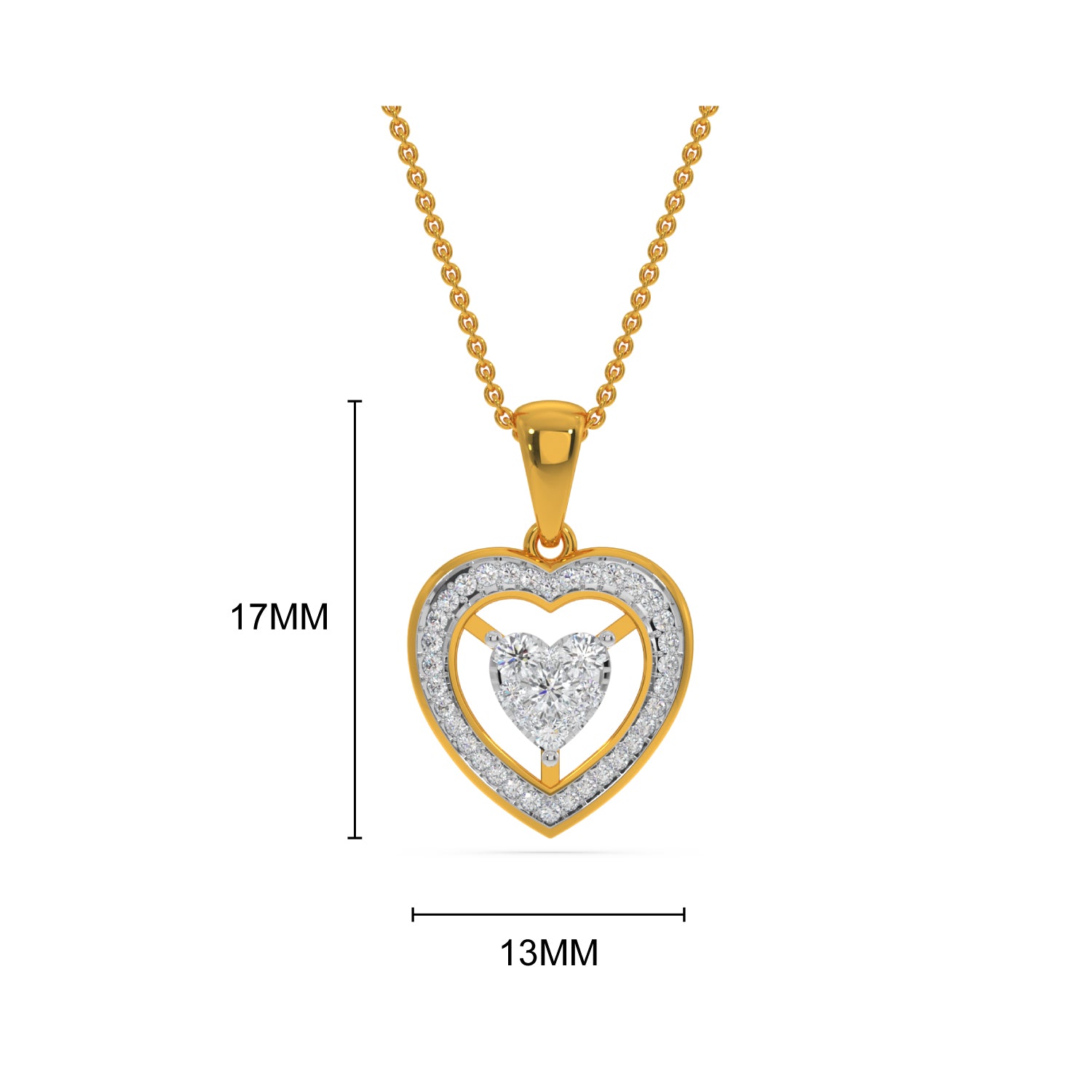 Solitaire Heart Pendant