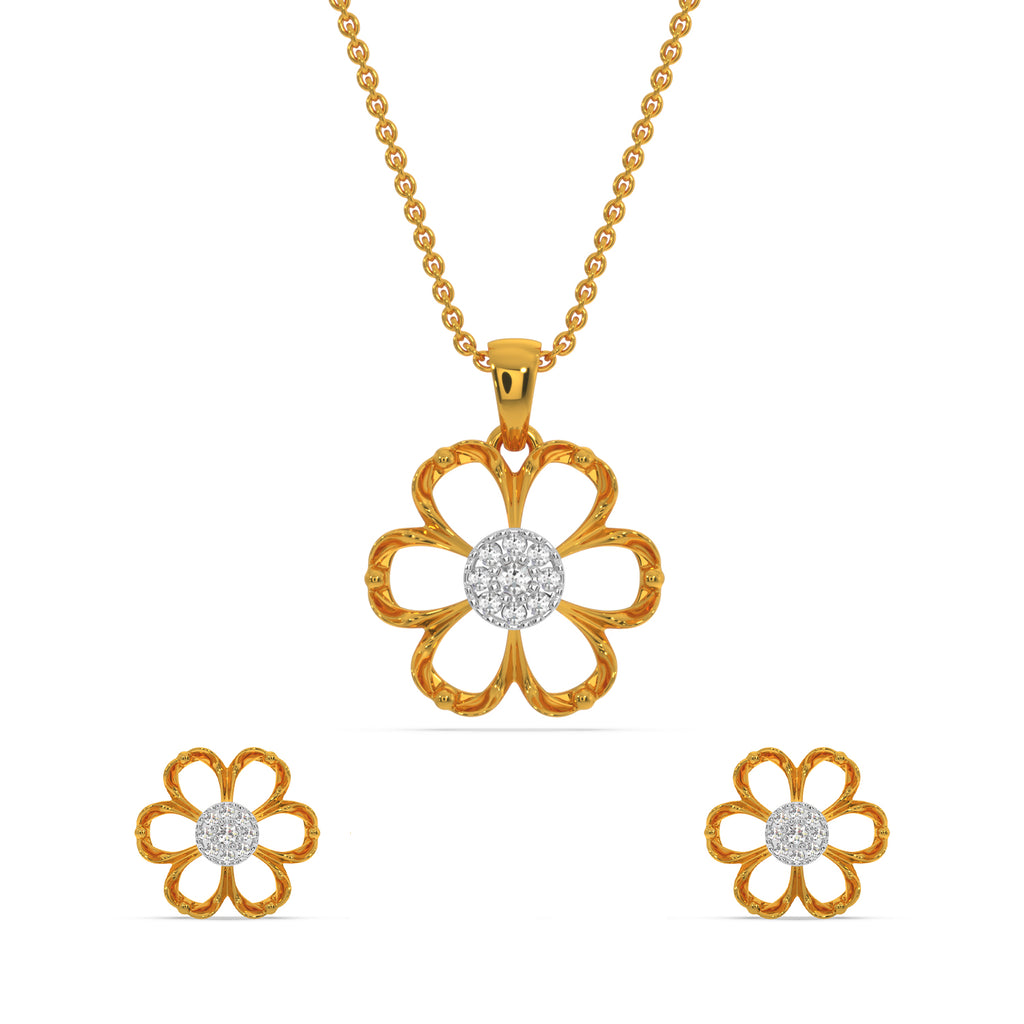 Simple Flower Pendant Set