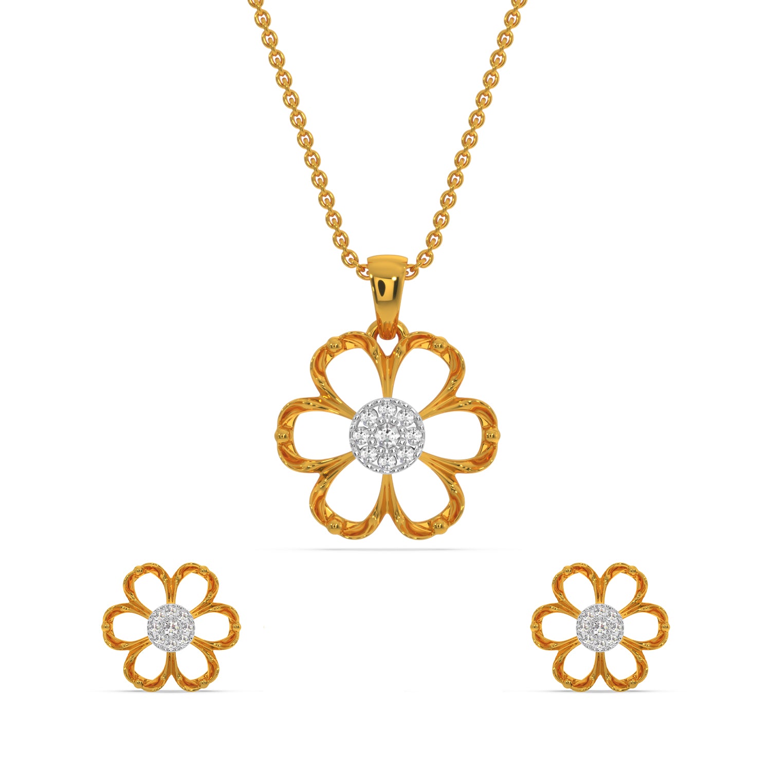 Simple Flower Pendant Set