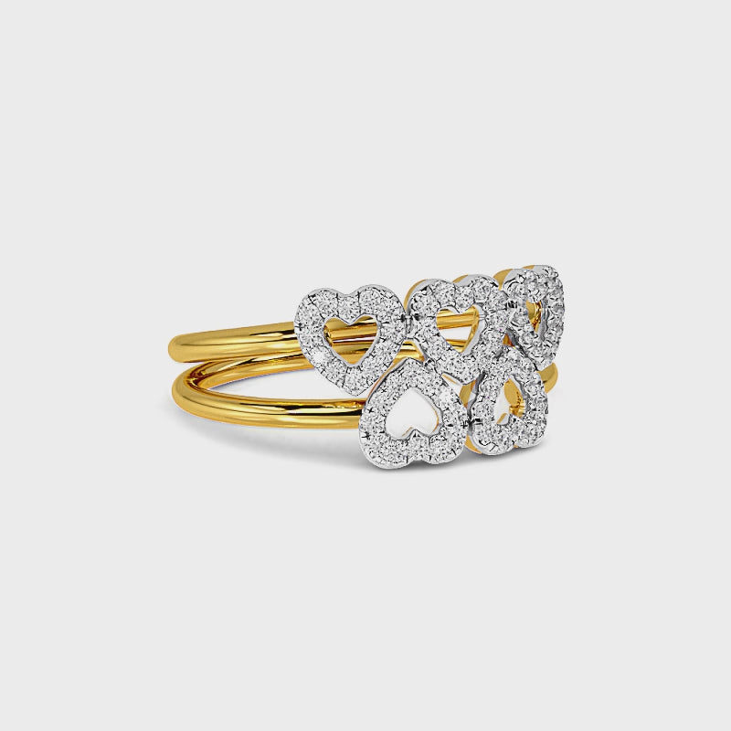 Two Layered Heart Ring