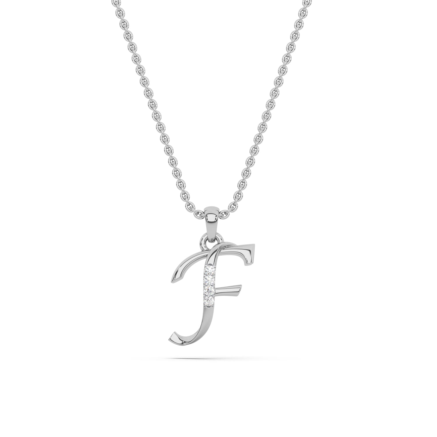 Alphabet F Diamond Pendant
