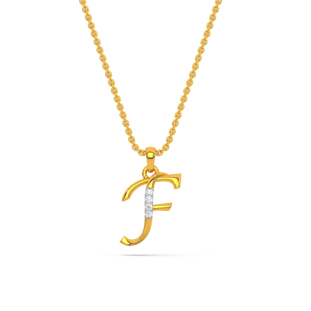 Alphabet F Diamond Pendant