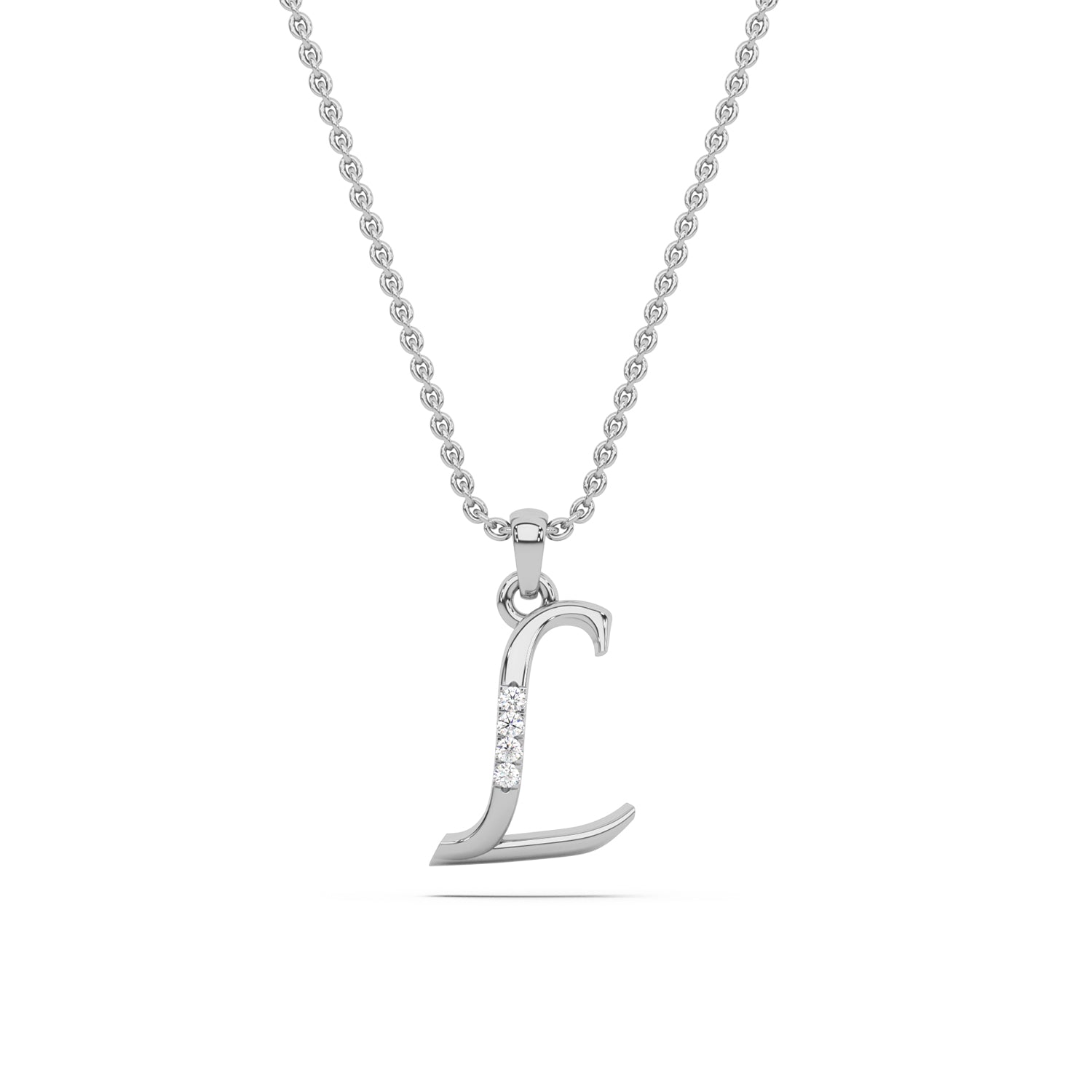 Alphabet L Diamond Pendant