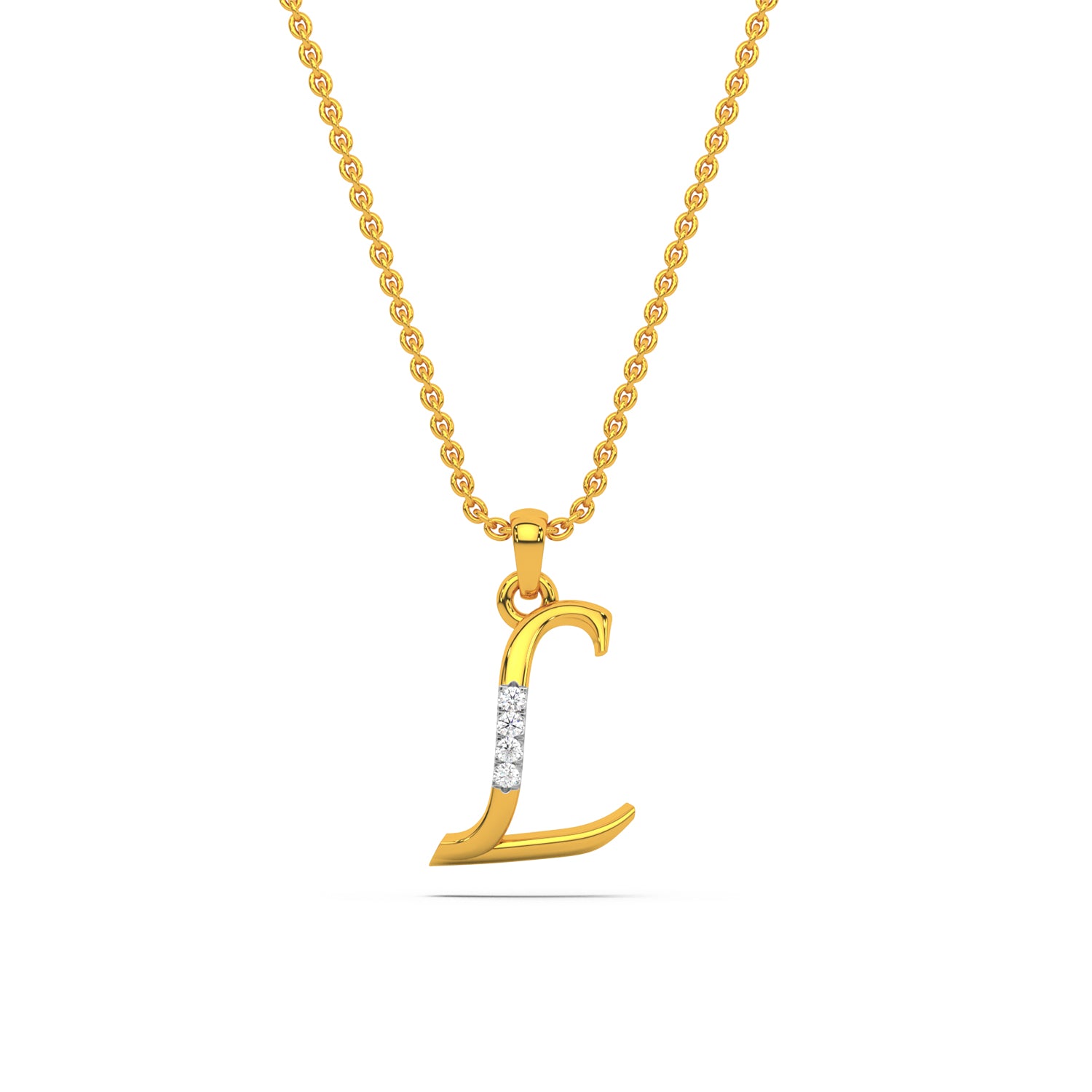 Alphabet L Diamond Pendant