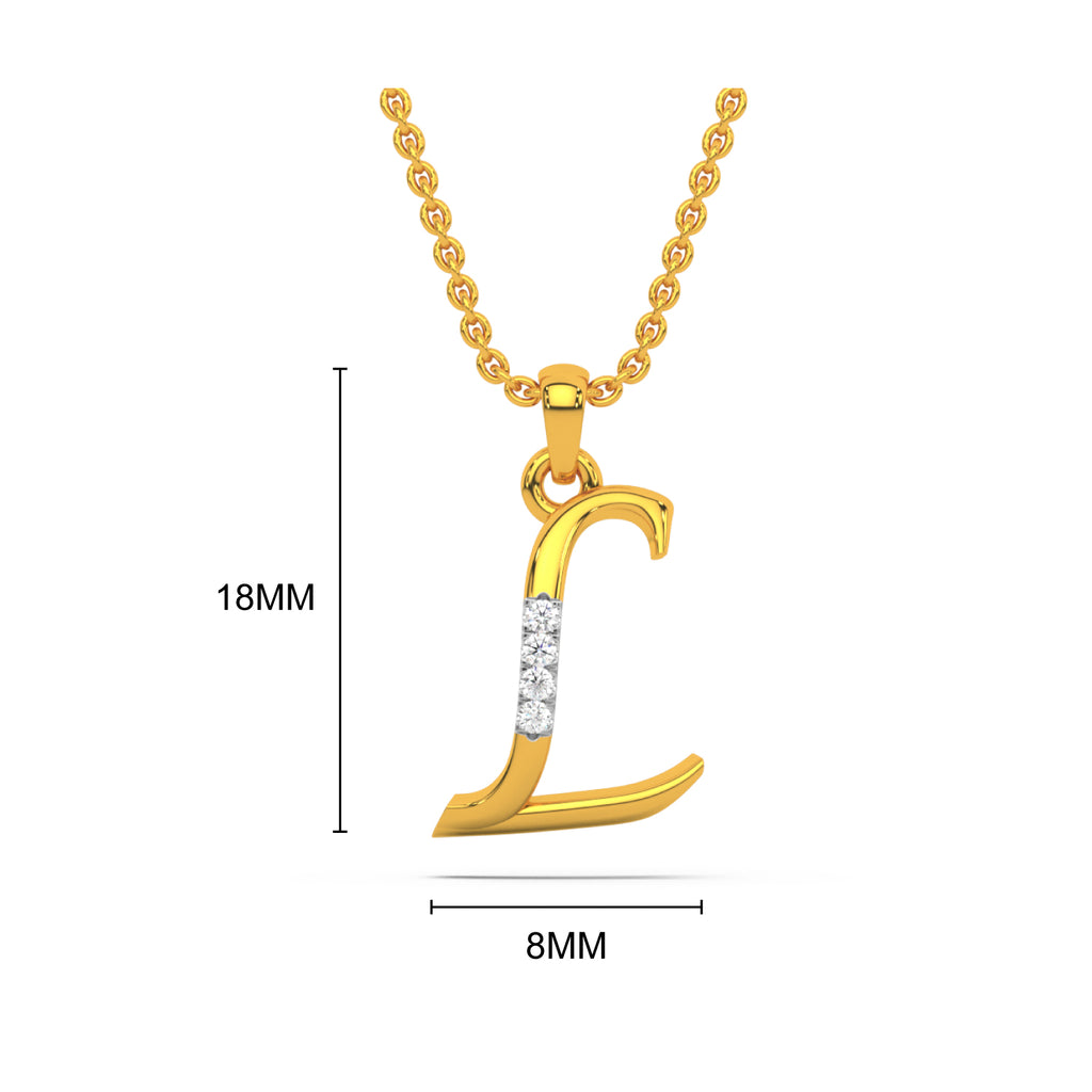 Alphabet L Diamond Pendant