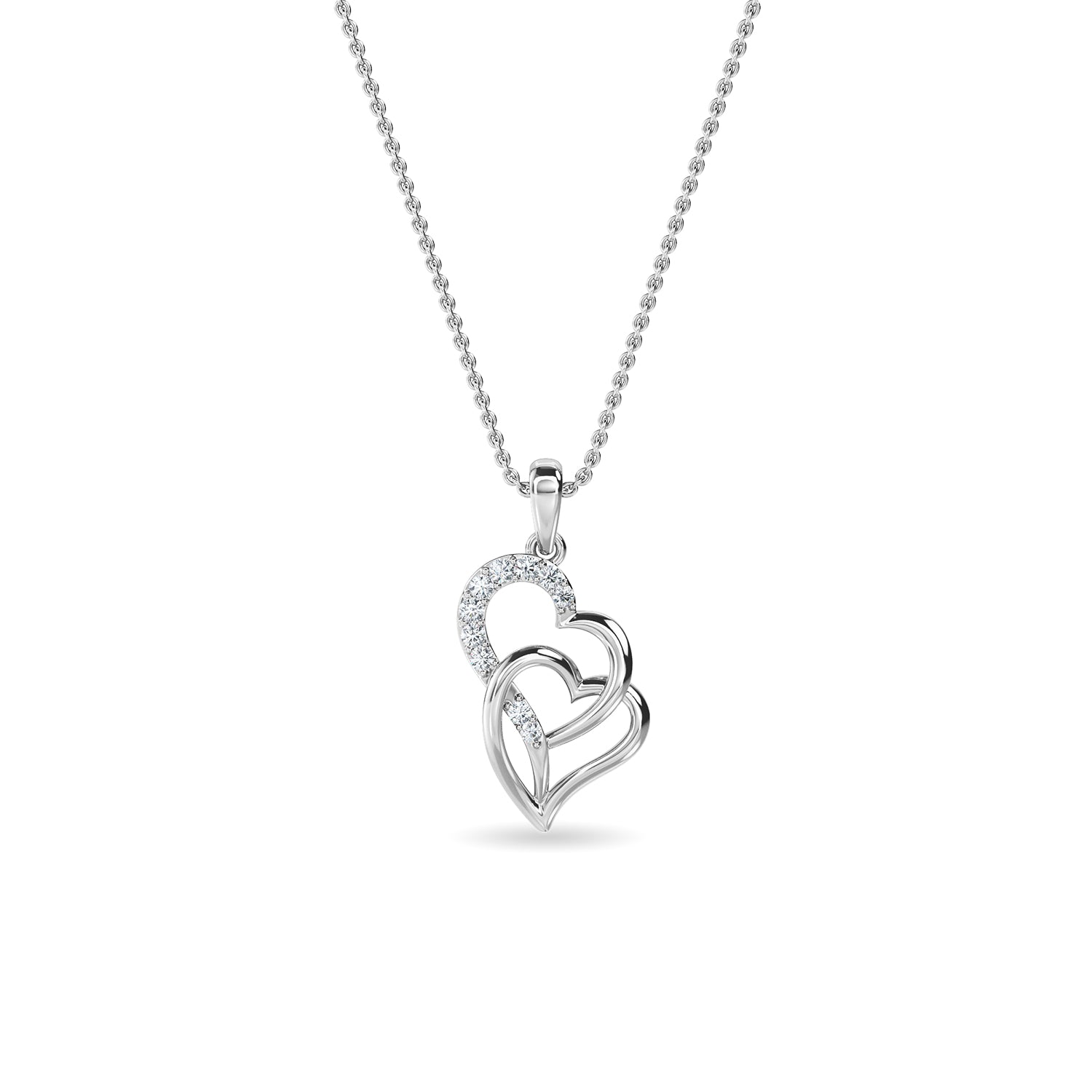 Twin Mate Heart Diamond Pendant