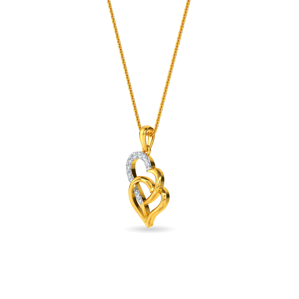 Twin Mate Heart Diamond Pendant