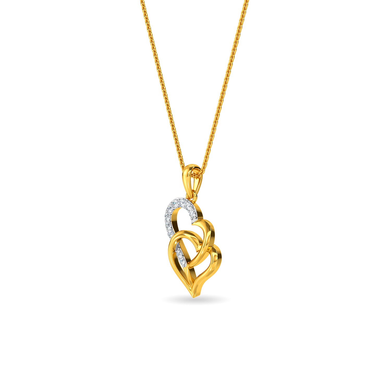 Twin Mate Heart Diamond Pendant