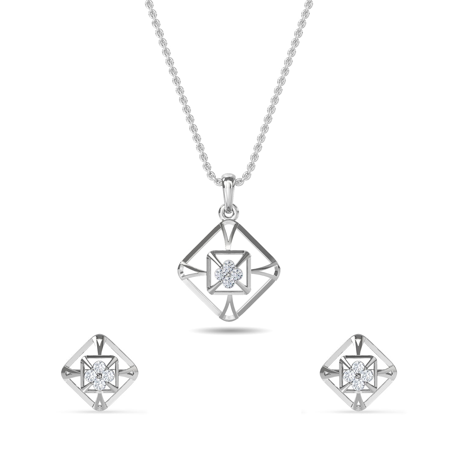 Charlotte Diamond Pendant Set