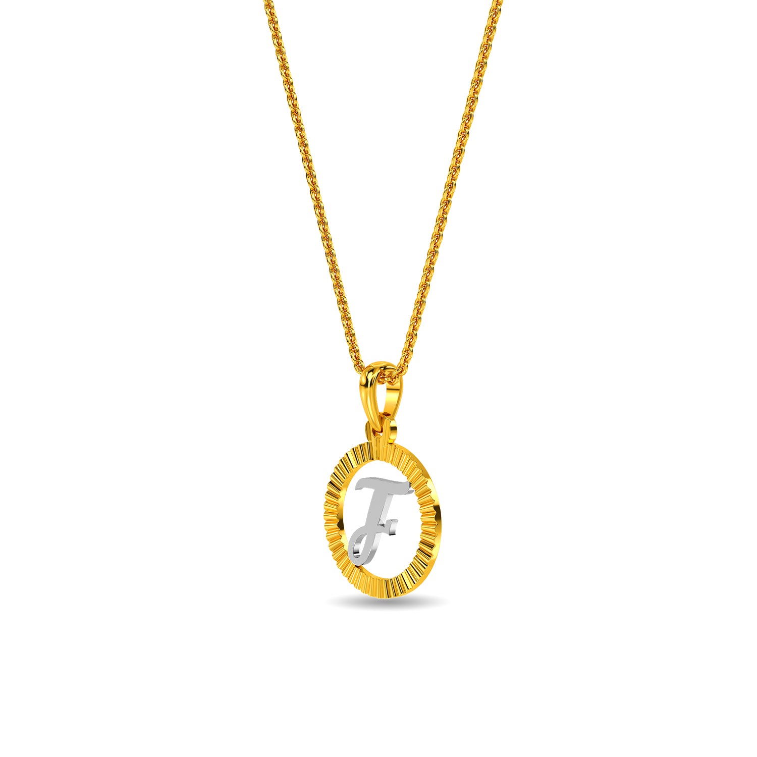 Initial F Gold Pendant