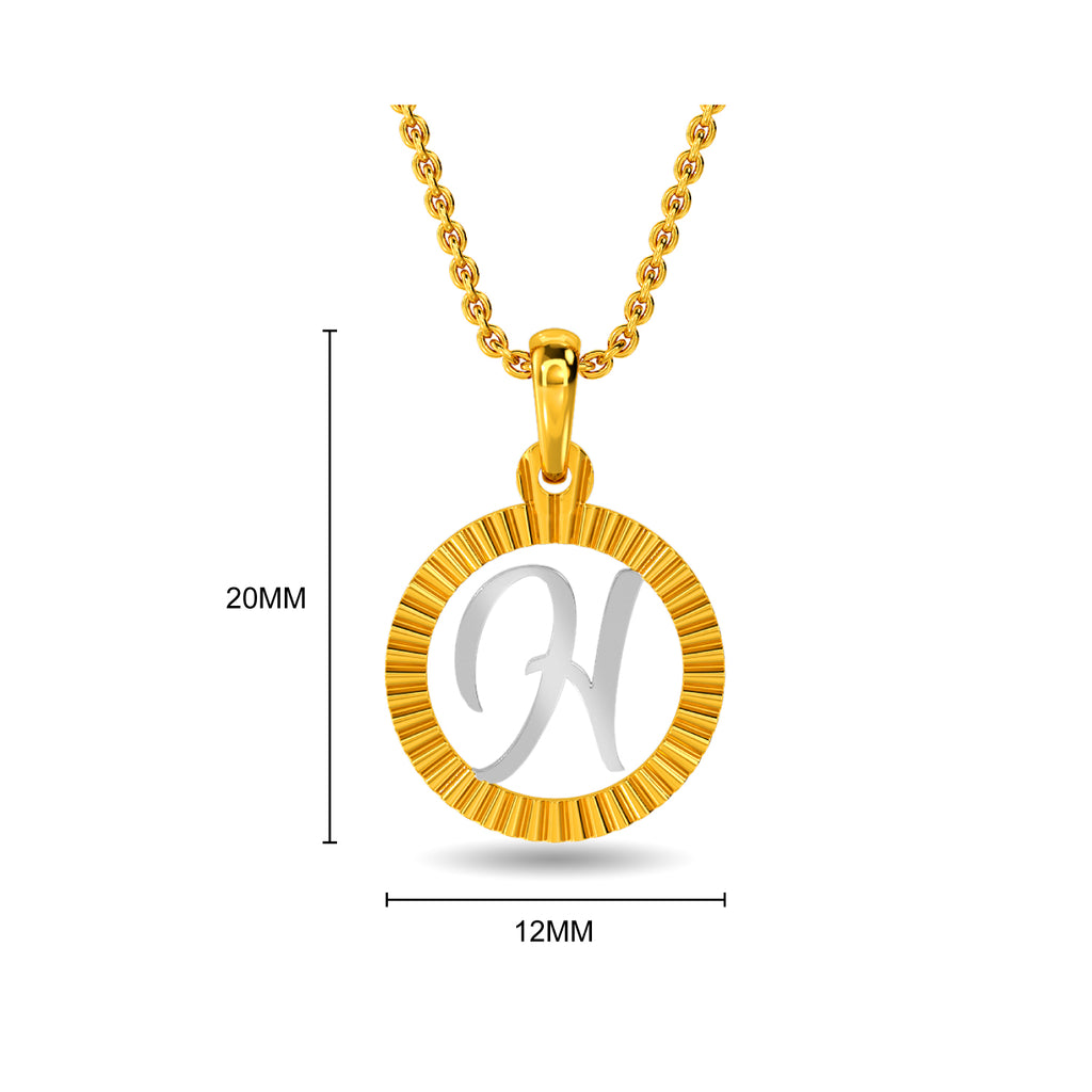 Initial H Gold Pendant