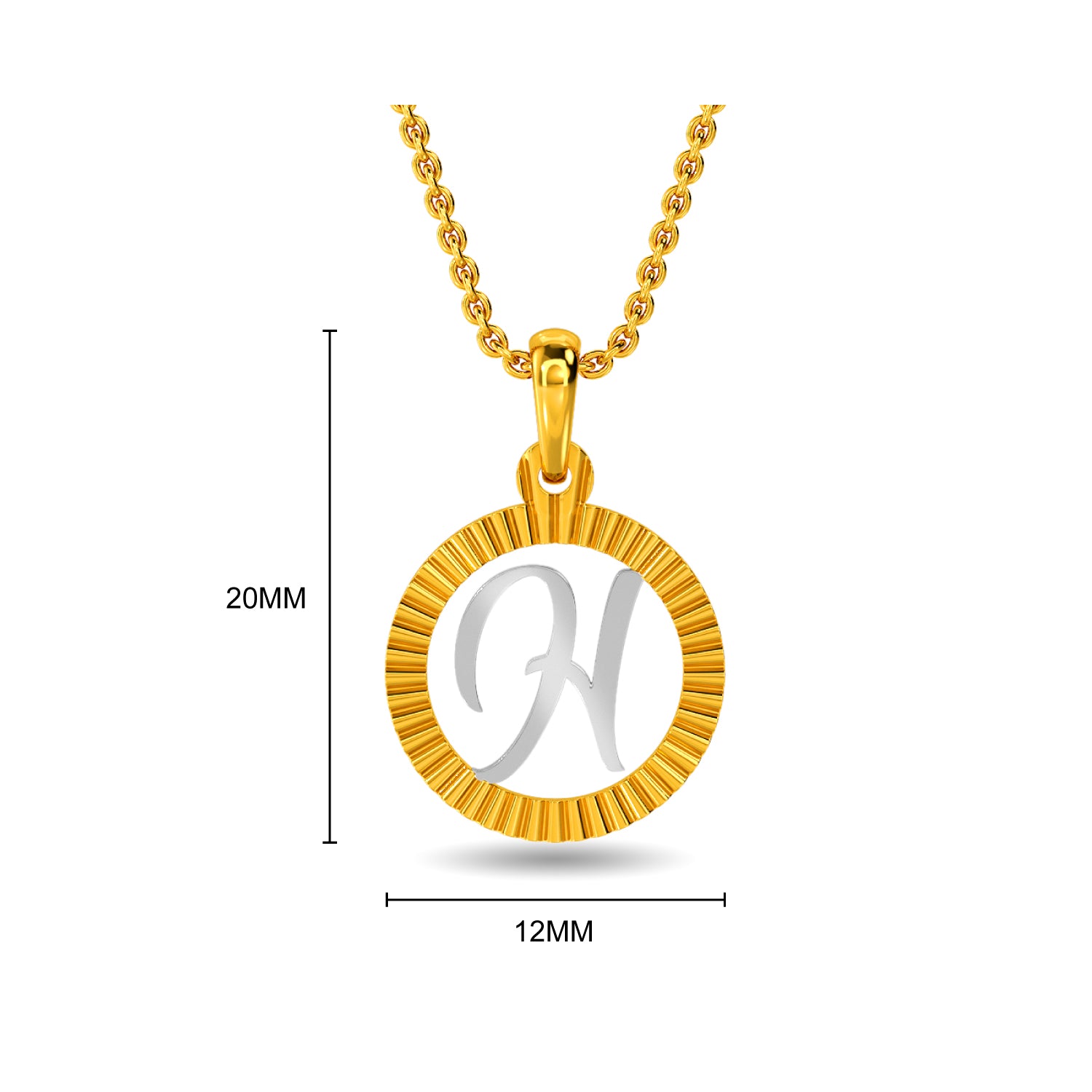 Initial H Gold Pendant