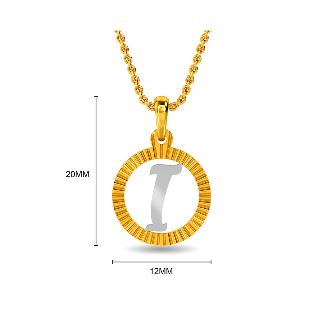 Initial I Gold Pendant