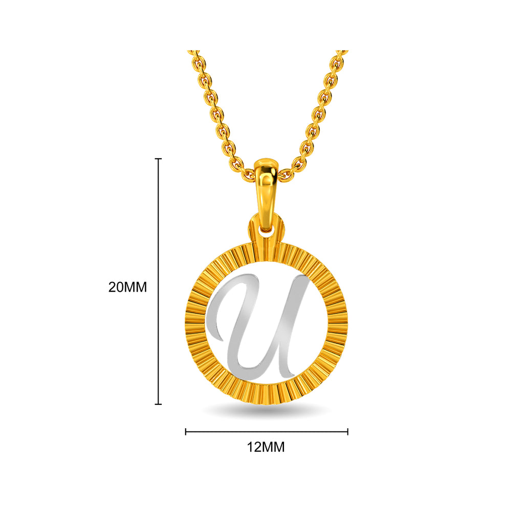 Initial U Gold Pendant