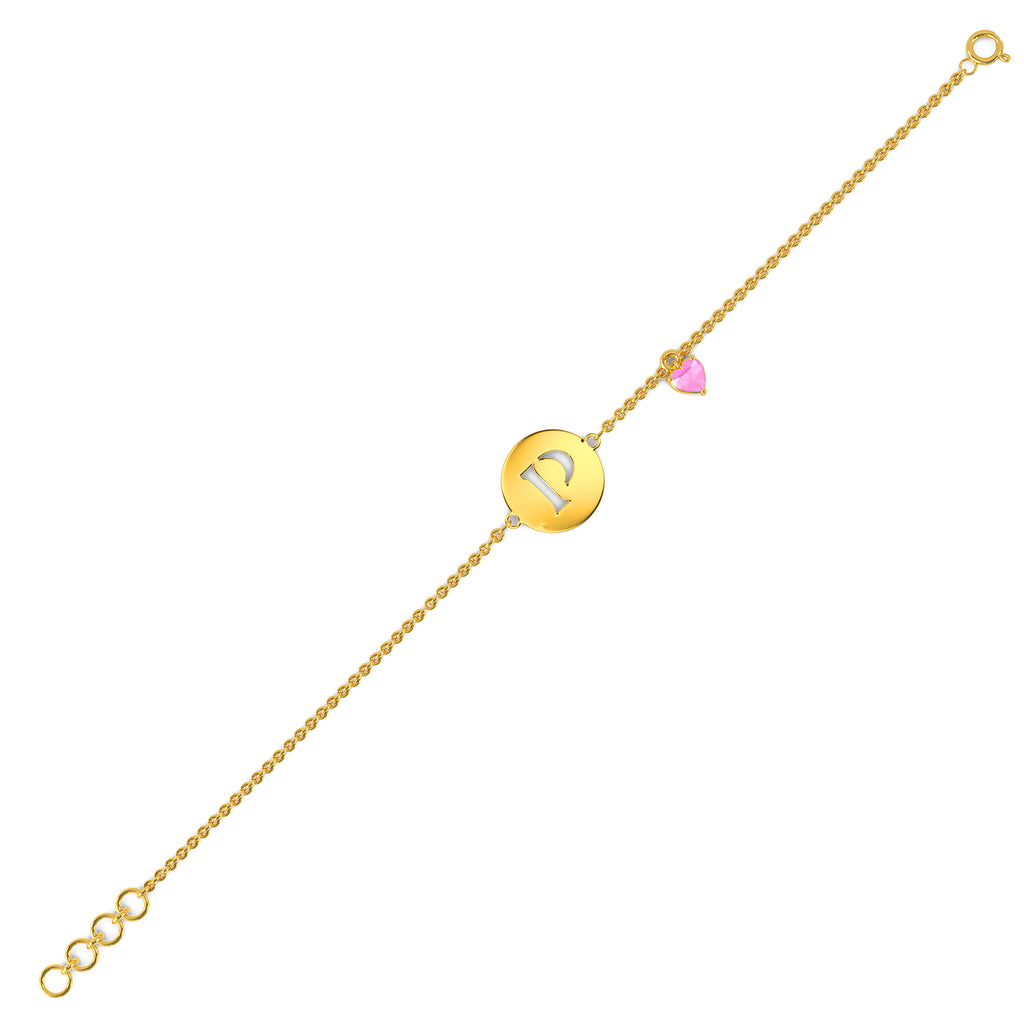 Initial P Gold Bracelet