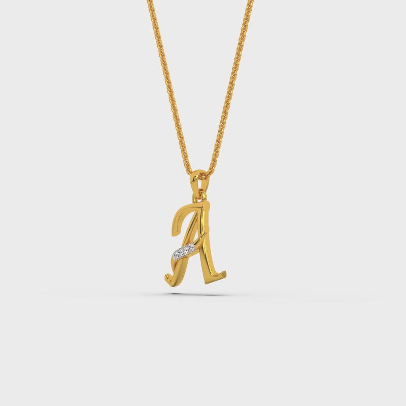 Alphabet A  Unisex Pendant